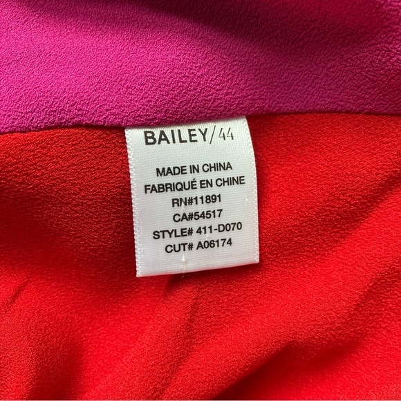 Bailey 44 Red/Pink Colorblock Wrap Long Sleeve Blouse size 4 - Picture 5 of 8